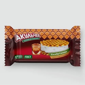 Мороженое «Акульчев» Пломбир с варёной сгущенкой в печенье, 80 г