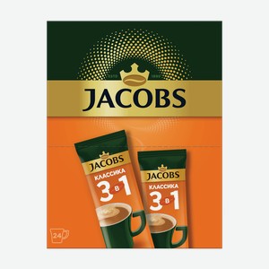 Напиток Jacobs Классика 3в1 кофейный растворимый, 13.5г