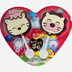 Конфеты шоколадные HAITAI Милашка, в виде котиков на палочке, 27г