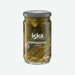 Корнишоны Иска С Зеленью 350г Ст/б