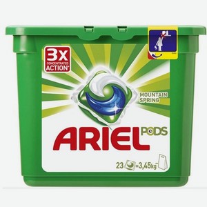 Гель Ariel Горный Родник 3 в 1 для стирки в растворимых капсулах 1*27г