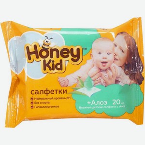 Салфетки влажные детские с алоэ Honey Kid, 20шт