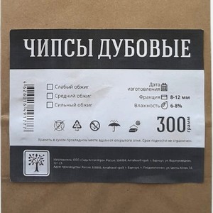 Чипсы Дубовые 300 гр обоженные
