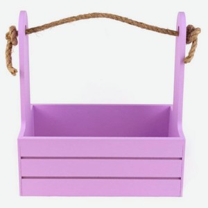Корзина-ящик декоративный деревянный «Азалия Декор» сиреневый для цветов и подарков, 21х12х23 см