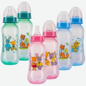 Бутылочка для кормления Мир детства Зверята с соской 250мл