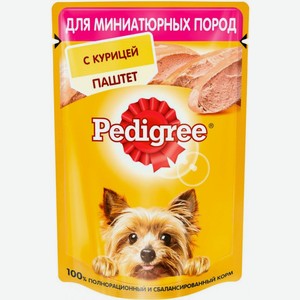 Влажный корм для собак Pedigree миниатюрных пород Паштет с курицей 80г