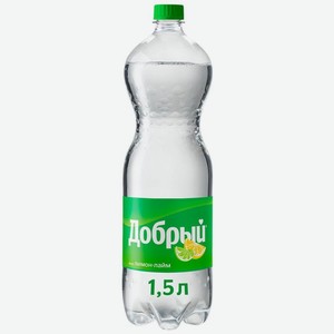 Напиток Добрый лимон, лайм газированный 1.5л, 1.5 л