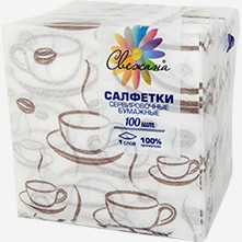Салфетки Свежана, 1 Слой, 100 Шт.