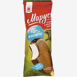 Мороженое Маруся, Пломбир Ванильный В Шоколаде, 15%, Гост, 70 Г