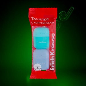 Точилка с контейнером, ErichKrause, 2шт., в ассортименте