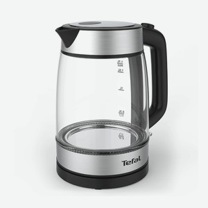 TEFAL Чайник электрический KI700830, стеклянный с подсветкой 1,7 л, с индикатором уровня воды, автоотключением и блокировкой включения без воды, 2200 Вт