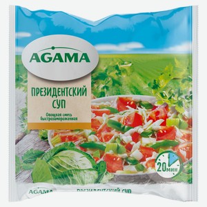 Овощная суповая смесь Президенский суп Agama капуста белокочанная томаты сельдерей лук перец болгарский замороженная, 400 г
