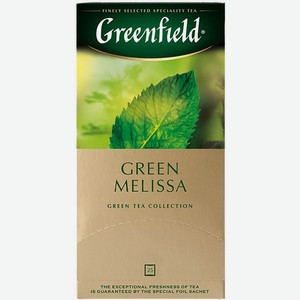 Чай зеленый Greenfield Green melissa 25х1.5г, 25 шт
