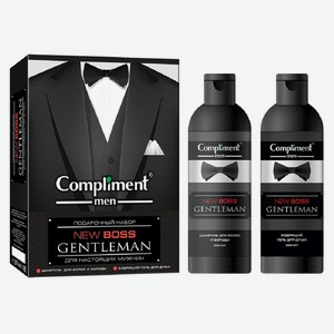 Набор подарочный для мужчин Compliment NEW BOSS Gentleman Шампунь для волос и бороды 250 мл + Гель для душа 250 мл
