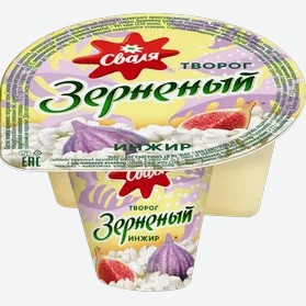 Творог  Сваля  зерненый 5% и фрукт.наполнитель Инжир, 130 г