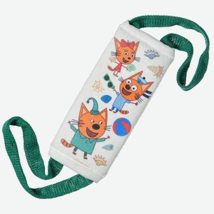 UVITON Мочалка Три кота детская Лето, Зеленый