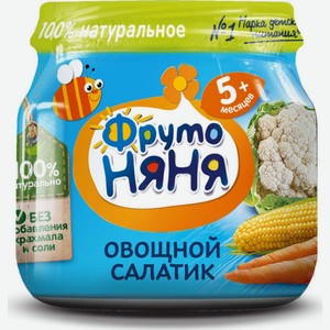 Овощное пюре ФрутоНяня Овощной салатик для детей с 5 месяцев
