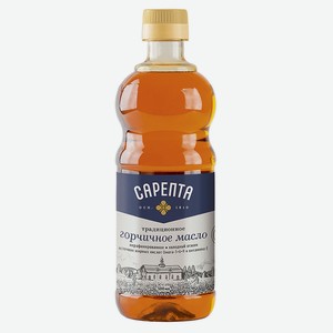 Масло горчичное Сарепта нерафинированное коричневое фасованное бутылка 0,5л пэт