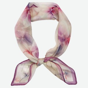 Платок женский InExtenso Цветы розовый с белым, 69х69 см