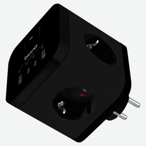 Сетевой разветвитель BURO BU-PW3UC-Plus-B 3 розетки черный