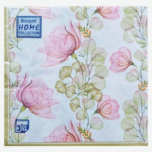 Салфетки бумажные Bouquet Летняя фантазия 3 слоя 33х33 см, 20 л