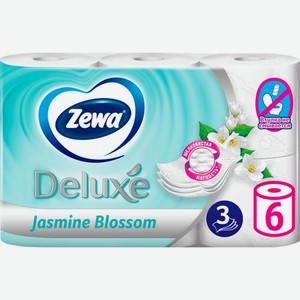 Туалетная бумага Zewa Deluxe Жасмин 3 слоя 6 рулонов