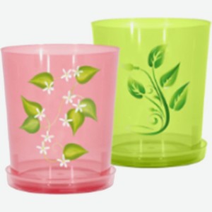 Горшок для орхидей с поддоном в ассортименте 1.8л 1шт.