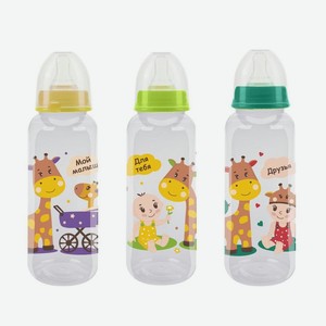Бутылочка Курносики с силиконовой соской молочной в ассортименте 250мл