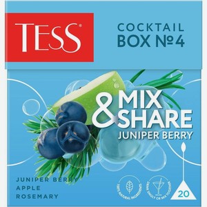 Чай Tess Оолонг Коктейль Бокс №4 с ароматом можжевельника 20х1.5г