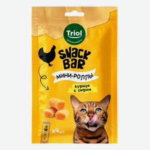 Лакомство для кошек Triol SNACK BAR Мини-роллы с начинкой из курицы с сыром, 40 г