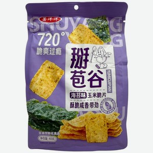 Чипсы Shuyangyang кукурузные со вкусом морских водорослей, 65г