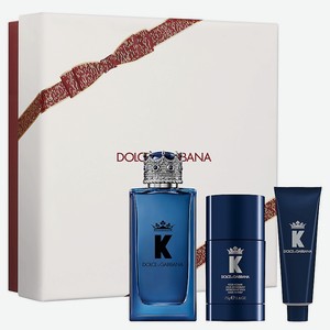 DOLCE&GABBANA Подарочный набор мужской K by Dolce&Gabbana Trio Gift Set, Парфюмерная вода, спрей 100 мл + Дезодорант, 75 мл + Гель для душа, 50 мл