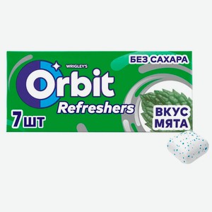 Жевательная резинка Orbit Refreshers освежающие кубики со вкусом мяты, без сахара 16г