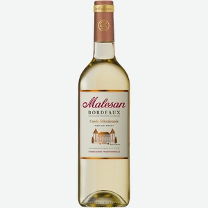 Malesan Bordeaux Cuvee Selectionnee white medium sweet 0.75 л