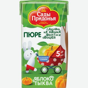 Детское питание пюре САДЫ ПРИДОНЬЯ яблоко-тыква с 5 мес м/уп, Россия, 125 г