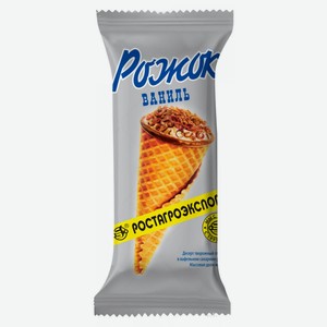 Десерт творожный Ростагроэкспорт с ванилью в вафельно-сахарном рожке 15%, 60 г