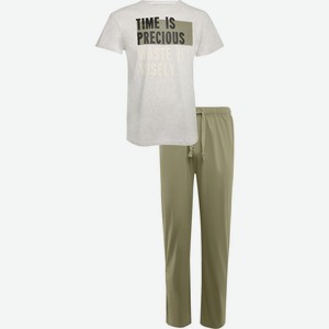 Пижама муж INWIN футболка и брюки, сер. меланж, хаки M21900, Китай