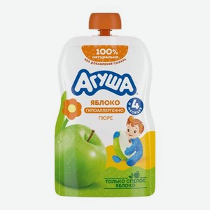 Детское фруктовое пюре Агуша Яблоко с 4 месяцев 90г