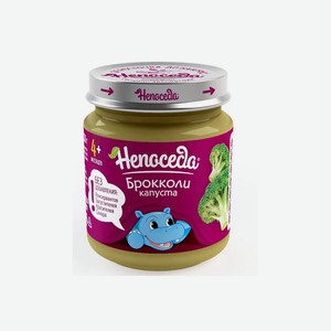 Пюре овощное Непоседа капусты брокколи без сахара с 4 месяцев ст/б 95 г