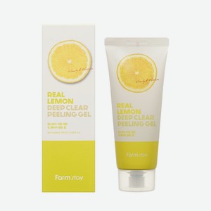 Отшелушивающий гель - скатка для лица с экстрактом лимона FarmStay Real Lemon Deep Clear Peeling Gel 100мл
