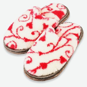Тапочки женские InExtenso Гжель с закрытым носом бело-красные, р. 38-39/40-41