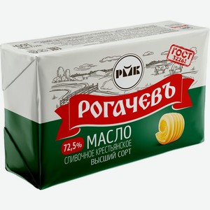 Масло Рогачевъ Крестьянское сливочное 72.5% БЗМЖ 160г, 160 г