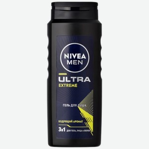 Гель для душа Nivea Men Ultra Extreme 3в1 500мл, 500 мл