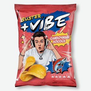 Чипсы картофельные +Vibe со вкусом сливочного лосося 50г, 50 г