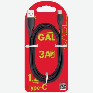 Кабель Gal Мультимедийный для зарядки и передачи данных CU-6104 USB A–Type-C 1.2м в ассортименте, 1шт., 32 г