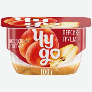 Творожок взбитый Чудо Персик-груша 4.2% БЗМЖ, 100г, 100 г