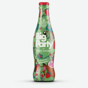 Слабоалкогольный напиток газированный Big Party by Santo Stefano Кокос и клубника, 300 мл