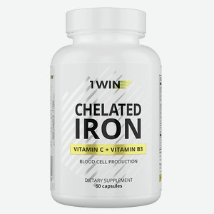 1WIN Железо хелат Chelated Iron, 60 капсул