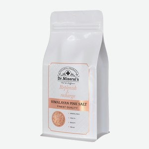 DR.MINERAL’S Гималайская розовая соль - Himalayan Pink Salt, мелкий помол, 1000 г