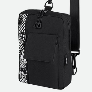 HEIKKI Сумка на плечо TORRENT с карманом, Chess emoji, черная, цвет: Черный, размер: 25